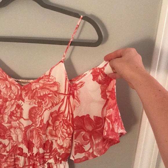 LOFT FLORAL COLD SHOULDER MIDI DRESS - Picture 2 of 4